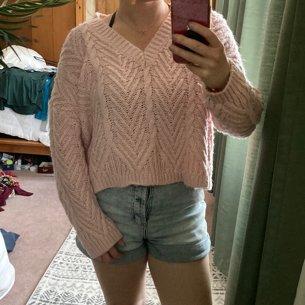 Pink v neck pac sun la hearts sweater